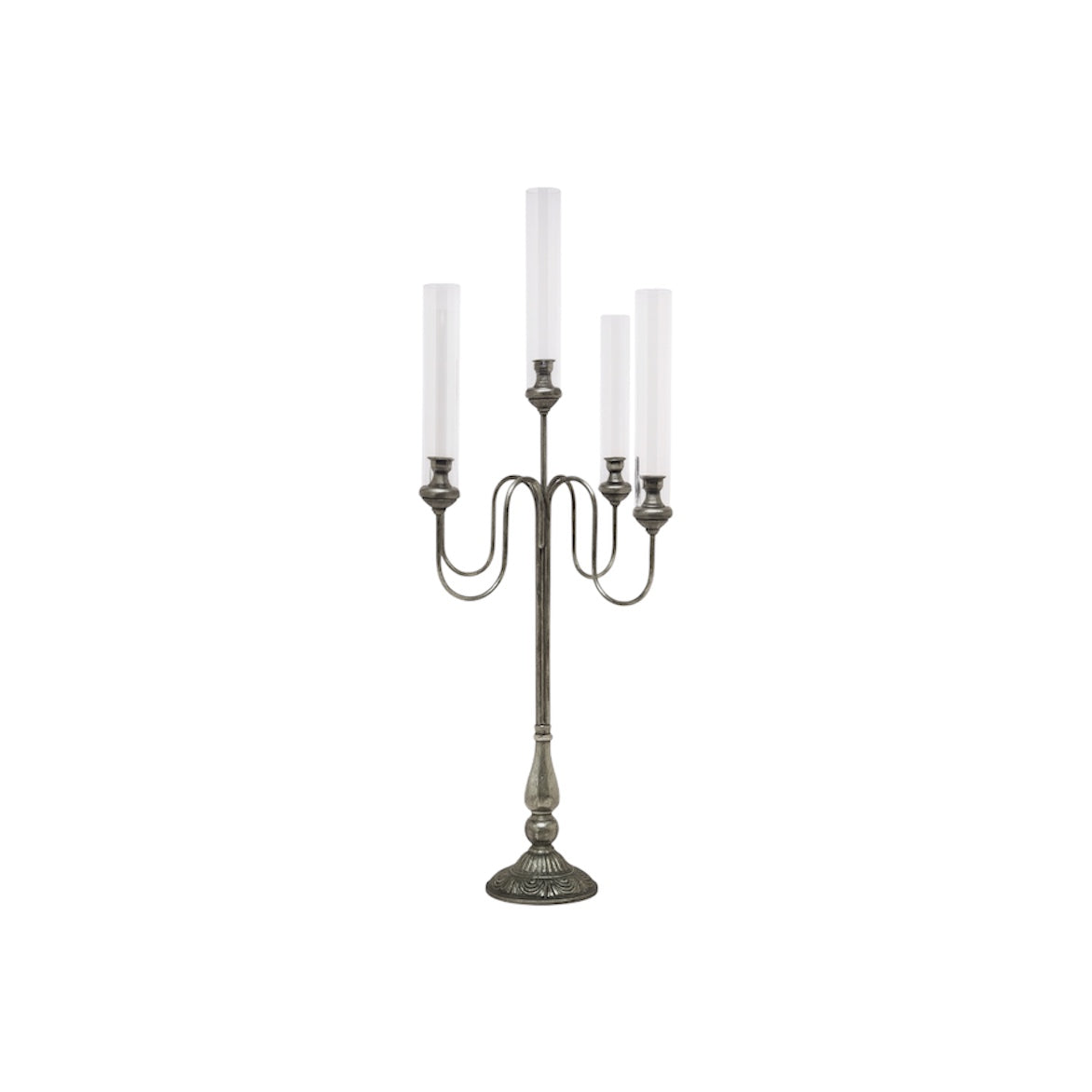 Candelabro x5 in metallo color peltro – 51x51xH123 cm