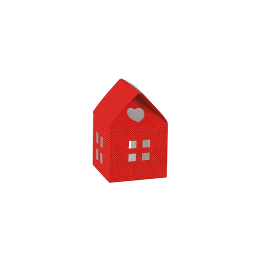 Scatola a casetta in cartoncino teso con finestre – 5,5x5,5x8 cm (cf. 10 pz)