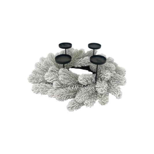 Centrotavola pino innevato Nordmann – Ø38 cm