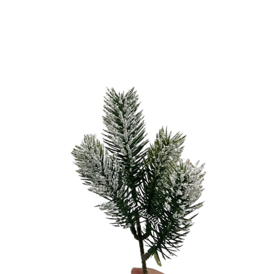 Ramo Pine Pick con Neve – 28 cm (effetto ghiacciato)