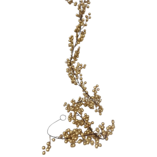 Ghirlanda con bacche oro 180 cm