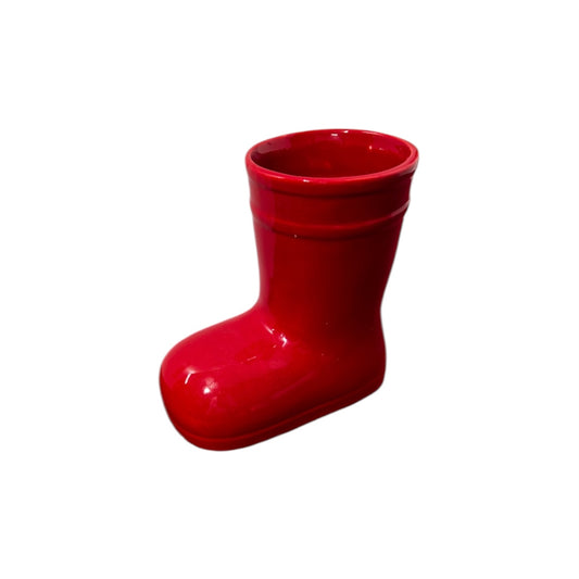 Portafiori stivale in ceramica rosso 16,5x9xH.16cm