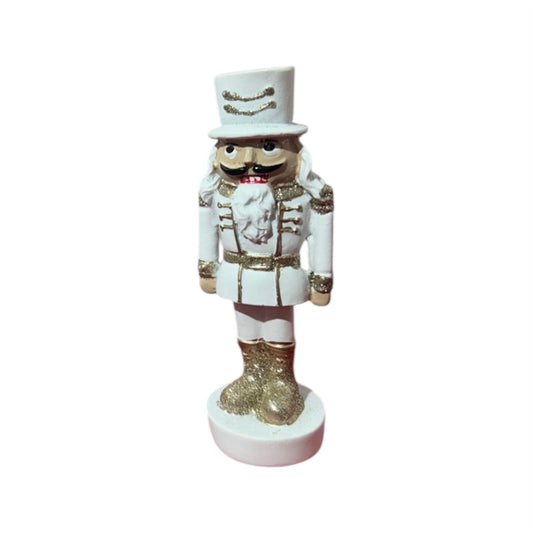 Schiaccianoci bianco e oro 5,3×5,4×14,4 cm