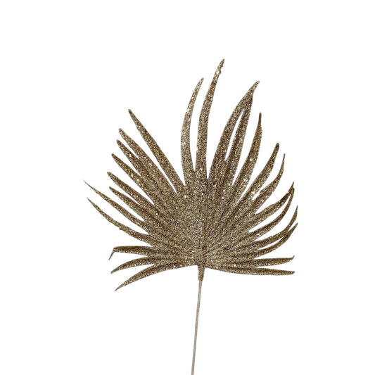 Foglia glitterata champagne 35 cm