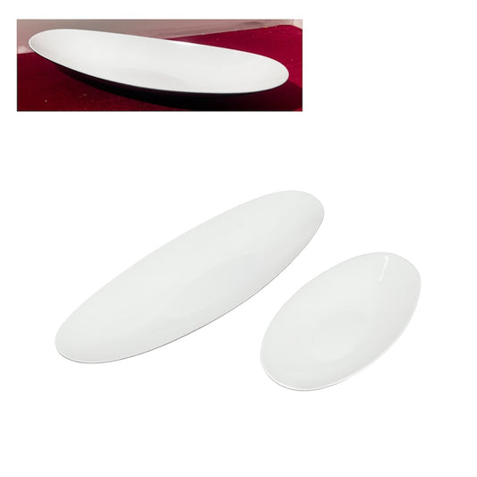 Vaso ovale in plastica bianco