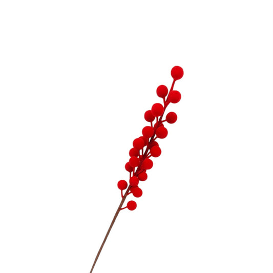 Ramo bacche decorative effetto velluto